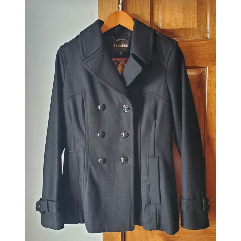 Black Peacoat - Size Medium